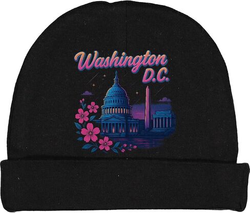 inktastic Washington D.C. Skyline Cherry Blossoms baby beanie hat in Saudi Arabia