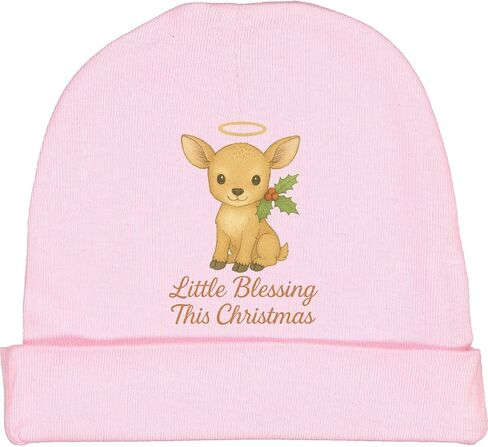 inktastic Little Blessing This Christmas Angel Deer Baby Beanie Hat in Saudi Arabia