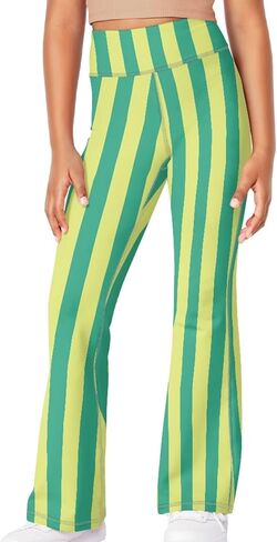 Kids Cute Print Summer Athletic Soft Outfits Yoga Pants for Girls Bell Bottom Flare Leggings High Waist Trouser in Saudi Arabia