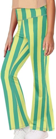 Kids Cute Print Summer Athletic Soft Outfits Yoga Pants for Girls Bell Bottom Flare Leggings High Waist Trouser in Saudi Arabia