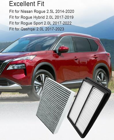 مجموعة مرشح الهواء للمحرك ملائمة لنيسان روج هايبرد سبورت Qashqai 2.0L 2.5L 2014-2023 ، استبدل 272774BA0A 165464BA1A in Saudi Arabia
