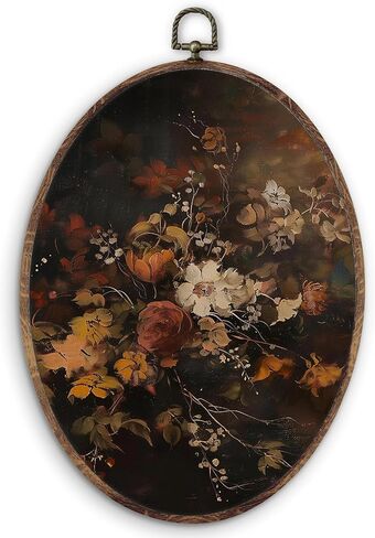 KTYHD Vintage Fall Pumpkin Oval Wall Art Decor,Vintage Rustic Pumpkin Maple Leaf Oval Canvas Wall Art,Fall Decorations for Home, Autumn Still Life Apple Maple Leaf Pictures Framed Decor Home Décor Products in Saudi Arabia