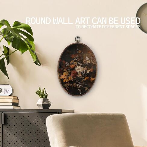 KTYHD Vintage Fall Pumpkin Oval Wall Art Decor,Vintage Rustic Pumpkin Maple Leaf Oval Canvas Wall Art,Fall Decorations for Home, Autumn Still Life Apple Maple Leaf Pictures Framed Decor Home Décor Products in Saudi Arabia
