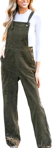 CUPSHE Women's Corduroy Fall Overall Jumpsuits Self Tie Strap Slanted Front Pockets Side Buttons Wide Leg Casual Rompers in Saudi Arabia
