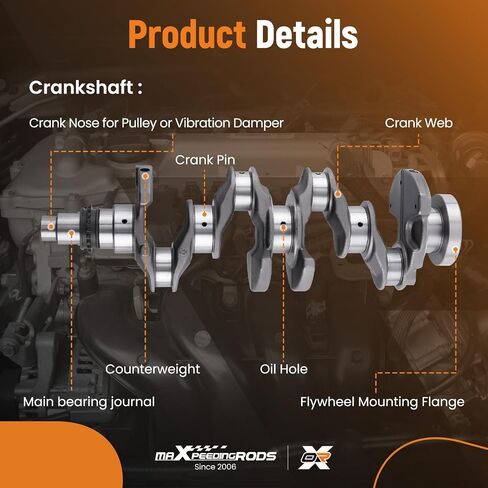 MaxPeedingRods G4NB 1.8L إصلاح المحرك مجموعة إعادة البناء ، العمود المرفقي و Con Rods لـ Hyundai Elantra I30 Mistra ، ل Kia Forte K4 ، 23110-2E711 622v6-2eh00 in Saudi Arabia