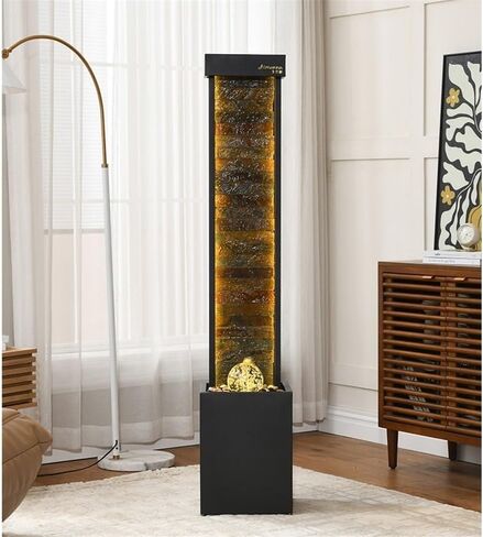 Decor Modern Luxury Flowing Ornaments Attract Wealth, Living Room, Office Decoration, Floor to Ceiling Water Curtain Wall, Circulating Fountain for Entryway in Saudi Arabia