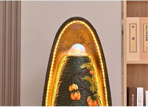 Decor European Style Flowing Fountain, Living Room Feng Shui Wheel Circulating Water Humidifier Office Landscape Decoration Ornaments for Entryway(Gold) in Saudi Arabia
