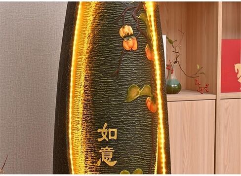Decor European Style Flowing Fountain, Living Room Feng Shui Wheel Circulating Water Humidifier Office Landscape Decoration Ornaments for Entryway(Gold) in Saudi Arabia
