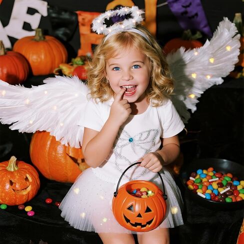 4pcs قادت زي الملاك للفتيات في سن المراهقة البالغين الهالوين أجنحة hola wand tutu التنورة الحزب لباس الملابس in Kuwait