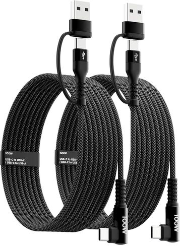100W High Speed USB C Charger Cable Right Angle, [2Pack 4ft] USB C to USB C Cable, 90 Degree Type C Braided Charging Cord for iPhone 15,Samsung Galaxy UItra S23,MacBook Pro/Air,iPad Pro/Air 4,Pixel in Saudi Arabia