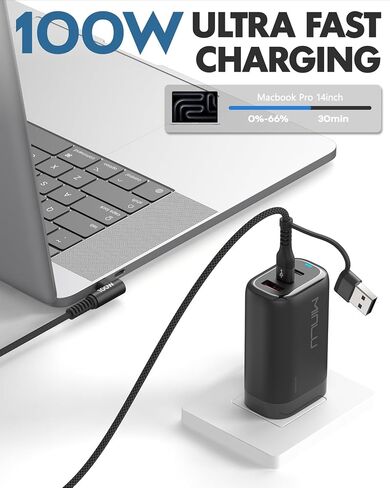 100W High Speed USB C Charger Cable Right Angle, [2Pack 4ft] USB C to USB C Cable, 90 Degree Type C Braided Charging Cord for iPhone 15,Samsung Galaxy UItra S23,MacBook Pro/Air,iPad Pro/Air 4,Pixel in Saudi Arabia
