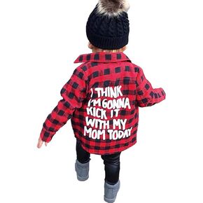 MERSARIPHY Toddler Long Sleeve Shirt Baby Boy Girl Plaid Top for Toddler Spring Winter Coat for Kid
