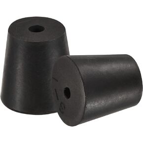 MECCANIXITY Rubber Tapered Plug 30mm to 37mm with Hole Test Tubes Bungs Stopper Black for Lab Home 5 Pieces