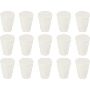 MECCANIXITY Rubber Tapered Plug 15mm to 20mm Solid Test Tubes Bungs Stopper Black for Lab Home 15 Pieces