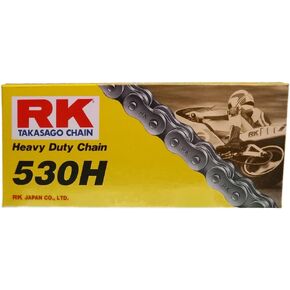RK Racing Chain M530HD-120 (530 Series) Steel 120 Link Standard Non O-Ring Chain with Connecting Link