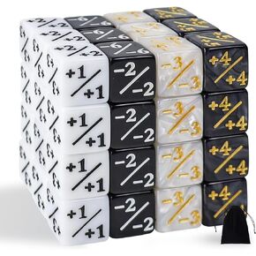 48 قطعة من النرد MTG عدادات النرد الرمزي، Magic The Gathering Glitter Sparkle Dice، Loyalty Dice Starry Marble D6 مكعب النرد متوافق مع CCG، MTG، ملحقات ألعاب البطاقات (6 ألوان)