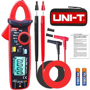UNI-T UT210E Mini Digital Clamp Meter T-RMS 2000 Counts Voltage multimeter Tester Auto-ranging (AC/DC Current) Measures Temperature Capacitance Resistance Diodes Continuity Duty-Cycle/NCV/HVAC Tool