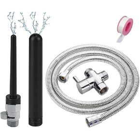 5Pcs Shower Enema System with 79 Inches Hose,Shower Douche Enema Kit with 2 Bathroom Handheld Nozzles and Regulator Knob for Men Women Cleaning,Enema Nozzle Kit Cleaner Attachment