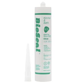Clear BioSeal 100% Silicone Sealant Caulk Kitchen and Bath Grade, Waterproof and No Odor No Color Change 10.1 Ounce Cartridge, 50 Clear Tubes Set / 2 Boxes