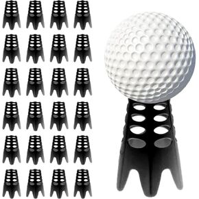 Plastic Golf Tees, 24Pcs Golf Simulator Tees for Home, Outdoor Indoor Golf Tees Simulator Practice Training, Golf Mat Tees for Winter Turf and Driving Range (24pcs Black)