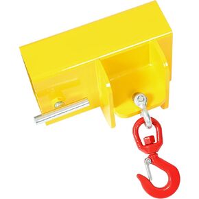 KUAFU Universal Forklift Lifting Hook 2200 LBS Capacity Forklift Lifting Hoist Fork Lifting Hook Device Yellow+Red+Silvery Powder Coated+Galvanized Steel