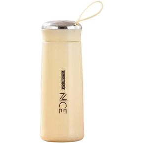Nice Water Bottle Glass Liner Creative Thermos With Handle 400ml (Yellow)