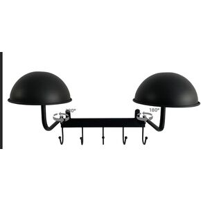 Motorcycle Helmet Holder，Rotation Metal Helmet Holder Wall Mount，Helmet Holder with 5 Hooks for Motorcycle Bike and Rugby Helmet