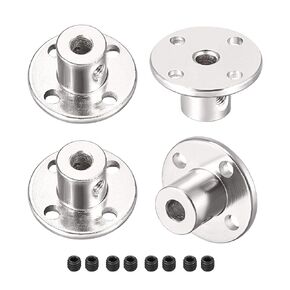 uxcell 4mm Inner Dia H12xD10 Rigid Flange Coupling Motor Guide Shaft Coupler Motor Connector for DIY Parts 4Pcs