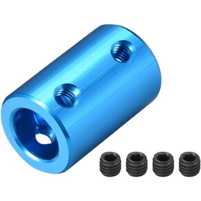uxcell 1/4 inch to 10mm Bore Rigid Coupling Set Screw L25XD16 Aluminum Alloy,Shaft Coupler Connector,Motor Accessories,Blue
