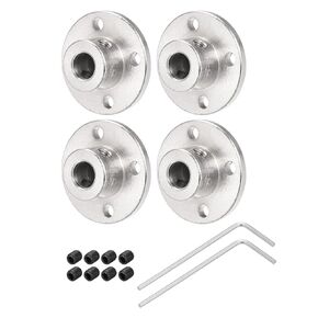 MECCANIXITY 4pcs 7mm Flange Coupling Connector, Shaft Axis Fittings for DIY RC Model Motors, with 8pcs Fastening Screw 2pcs M2 Hex Wrench