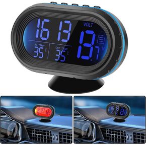 Linkstyle Car Clock Thermometer Voltmeter, Auto Car Truck Dashboard Time, Car Dashboard Clock with Fahrenheit Date, Car Digital Clock with 2 Color Modes LCD Backlight Car Accessories for 12V Cars in Saudi Arabia