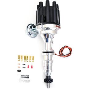 Pertronix D7133700 Flame-Thrower Vacuum Advance Black Cap Billet Electronic Distributor with Ignitor III Technology for Ford FE 352-428