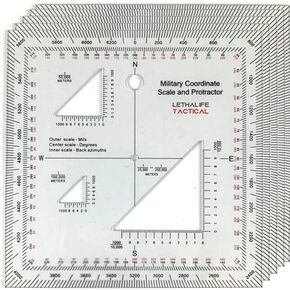 Military Protractor - Perfectly cut for Land Nav