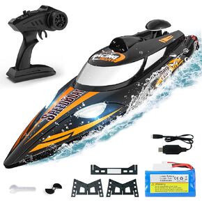 BEZGAR TX125 RC Boat, Remote Control Boat for Adults, Pool Toys and Water Toys for Kids Age 8-12, Fast Speed RC Boat 35KMH, Ideal Gifts for Kids Boys with 1500mAh Rechargeable Battery (Red)