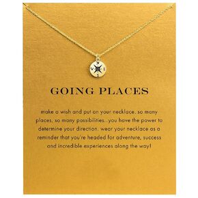 Handmade Delicacy Arrows Necklace Good Luck Elephant Pendant Chain Necklace with Message Card Gift Card (Gold Arrows)