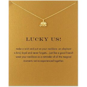 Handmade Delicacy Arrows Necklace Good Luck Elephant Pendant Chain Necklace with Message Card Gift Card (Gold Arrows) in Saudi Arabia