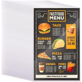 غطاء قائمة من الفينيل مقاس 27.94 سم × 43.18 سم من WeChef، مزدوج الجوانب، شفاف بالكامل، حامل قائمة بلاستيكي شفاف، تحميل علوي، مقهى، 30 حزمة in Kuwait