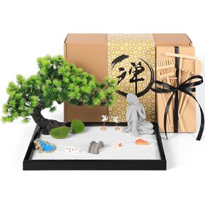 حديقة رمل زن اليابانية من Artcome للمكتب مع مشعل، رمل أبيض، قاعدة سوداء، بوذا التأمل ومواد تأثيث صغيرة - ملحقات طاولة المكتب، مجموعة حديقة رمل زن الصغيرة - هدايا التأمل in Kuwait