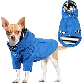 Waterproof Dog Raincoat Jacket with Hood Lightweight Adjustable Drawstring Dog Raincoat Poncho for Small Medium Puppy (Yellow, M)