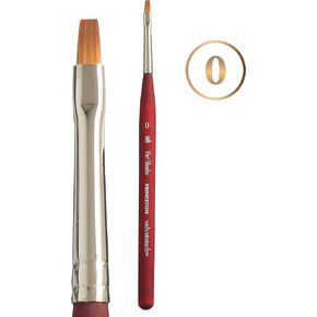 Princeton Velvetouch Artiste, Mixed-Media Brush for Acrylic, Watercolor & Oil, Series 3950 Mini Flat Shader Luxury Synthetic, Size 0