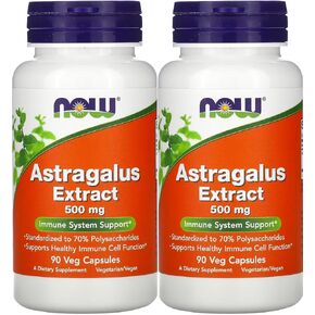 Now Foods Astragalus 70% Extractract 500mg, Veg-Capsules, 90-Count (Pack of 2)