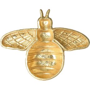 Creative Co-Op Decorative Cast Iron Gold Bee Shaped Dish