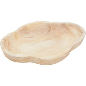 Okuna Outpost 16 In Handmade Wooden Dough Bowls for Decor, Paulownia Wood Cross Shaped Dough Bowl
