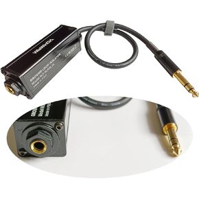 6.35 1/4" TRS Ground Loop Isolator Hum Eliminator for Home Stereo System/Speaker/Micphone/Car Kit/Audio Player (Eliminate The Buzzing Noise) (6.35 TRS-HiFi Stereo with Cord)