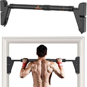Sportneer Pull Up Bar: Adjustable Width Locking Mechanism Chin up Bar without Screws - Strength Training Pull-up Bar for Doorway with Non-slip Comfort for Home Gym Upper Body Workout