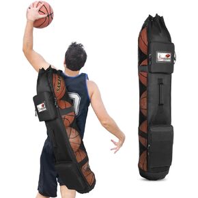 Basketball Bag for Team Balls, Heavy Duty Basketball Coashes Bag - 5 Basketballs Mesh Bag for Coaching/Basketabll Accessories