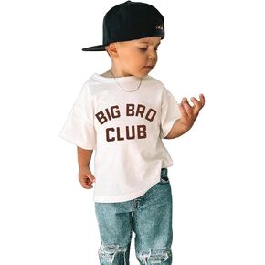 CM C&M WODRO Big Brother Shirt Toddler Baby Boy Big Bro Club Letters Print T-Shirt Tees Kid Summer Short Sleeve Clothes in Kuwait