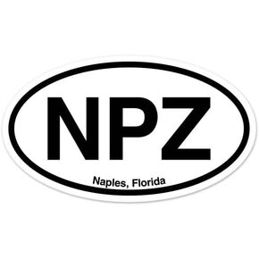 NPZ Naples Florida Oval Vinyl Car Bumper Window Sticker 5" x 3"