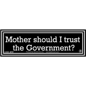 Mother Should I Trust The Government? Freedom Liberty Constitution Small Laptop Bumper Sticker Decal 5.5-by-1.5 Inches