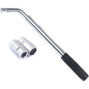 Universal Lug Wrench Wheel Wrench (17mm, 19mm, 21mm & 23mm) Wheel Brace for Car Wheel Nut Wrench Labor Saving Removel Tyre Wrench (20'')
